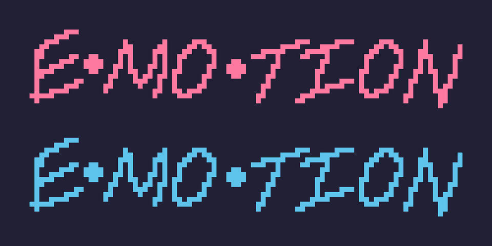 text from the album cover EMOTION by Carly Rae Jepsen (part of a pixel dailies challenge)
